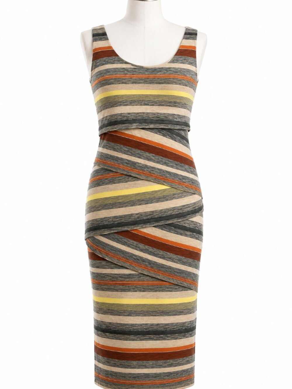 Anthropologie Boho Southwest Stripe Bodycon Knit Dress Sleeveless Size SMALL